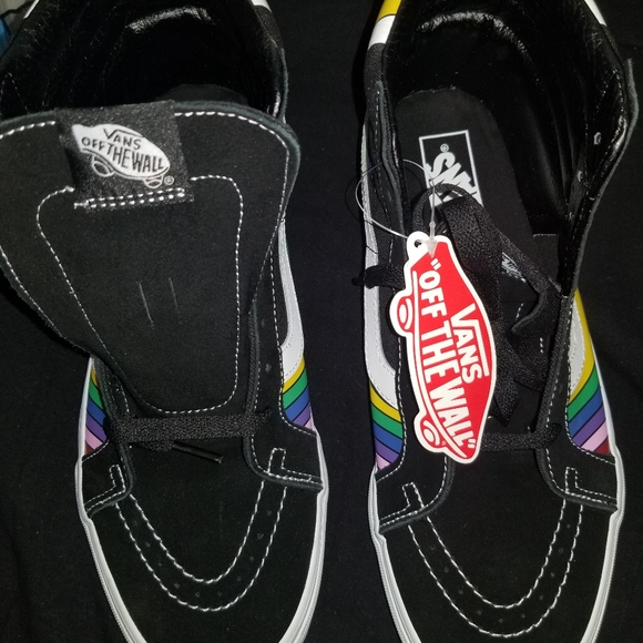 SOLD NWT Van's rainbow high tops - Picture 2 of 4